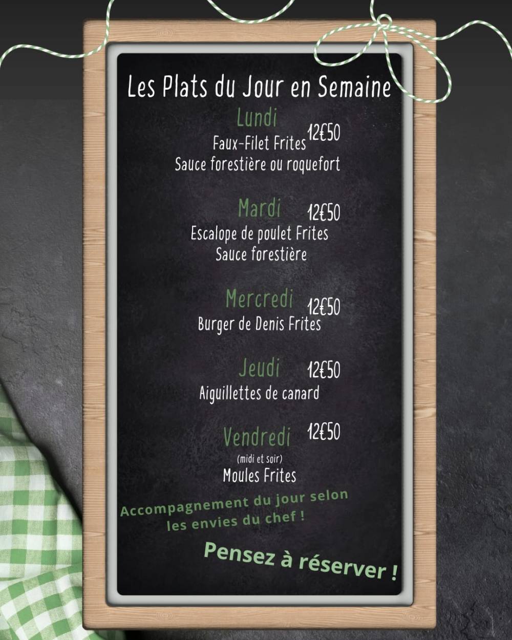 menu carte